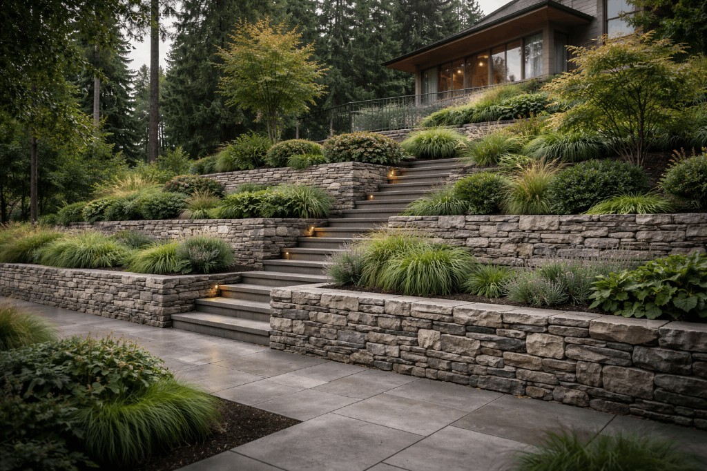Retaining Walls: Durable and elegant retaining walls for structure and beauty.